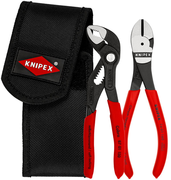 Knipex Mini Cobra® x قاطعة قطرية 150/160 مم مجموعة كومبو 2 قطعة + حقيبة أدوات