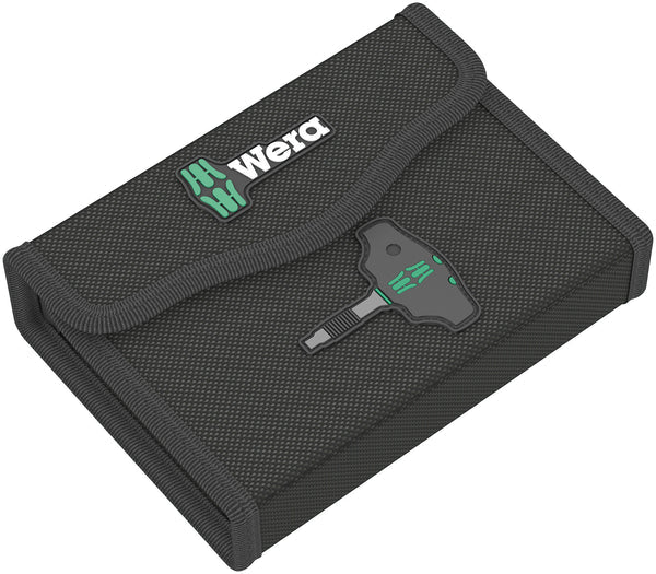 Wera Kraftform Kompakt 400-RA Набор торцевых головок 1/4 дюйма с Т-образной рукояткой, 9 предметов + сумка для инструментов, метрическая