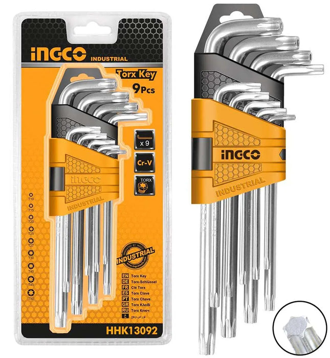 INGCO 9Pcs Torx Key Long Arm Set - HHK13091