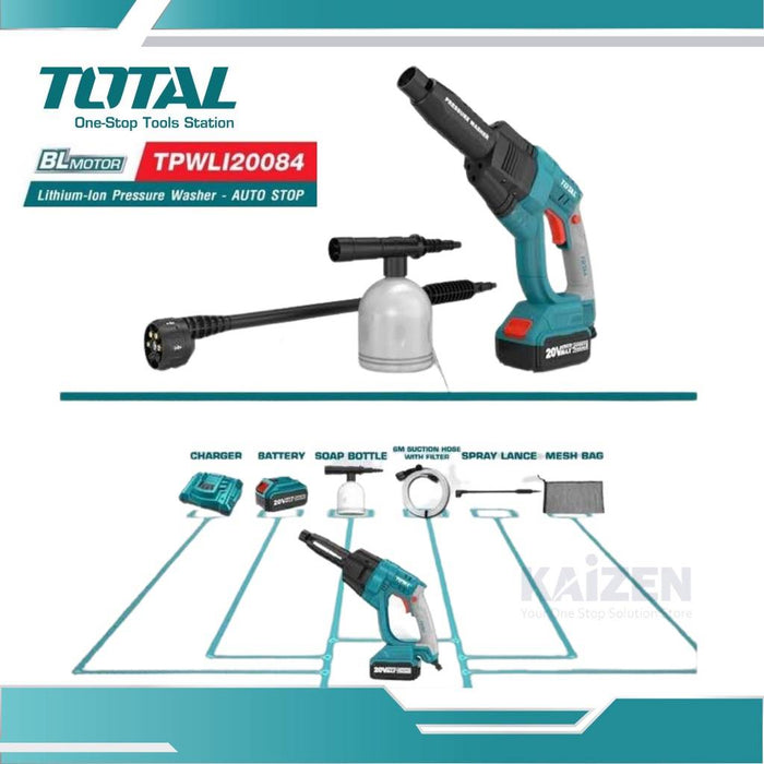 Total Cordless Pressure Washer 20V - TPWLI20084