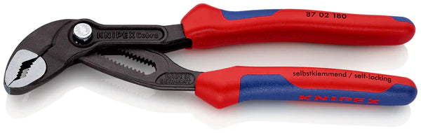 Клещи Knipex Cobra для водяных насосов с многокомпонентной ручкой, 180 мм — 87 02 180