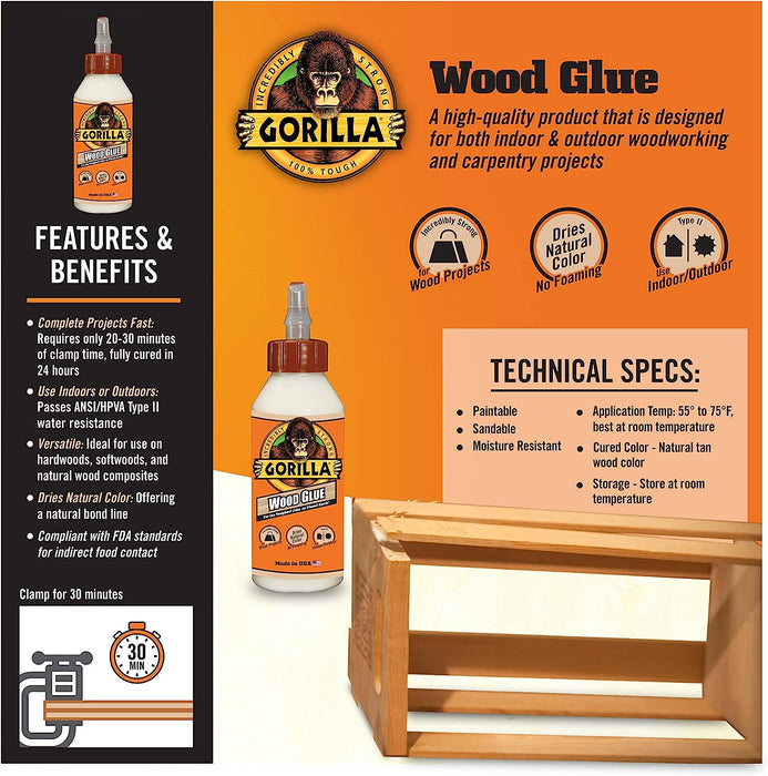 Gorilla Wood Glue 8Oz 236ml