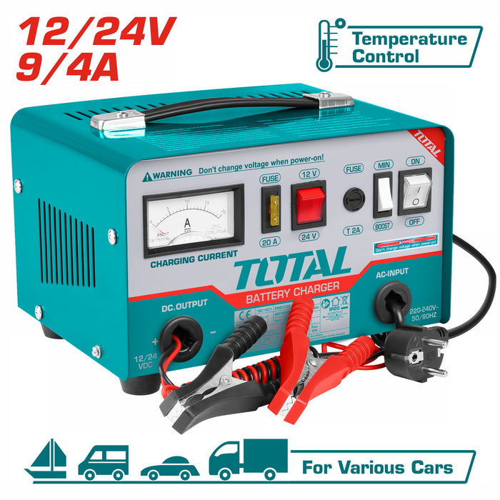 Total Car Battery Charger 12/24V 9/4A -TBC1601