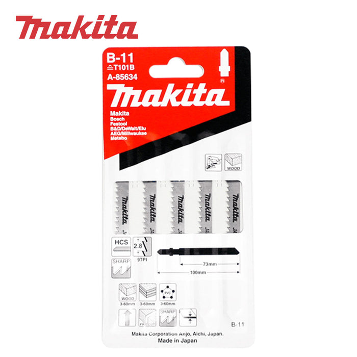 Полотна для лобзика Makita 5шт 100мм B-11 A-85634